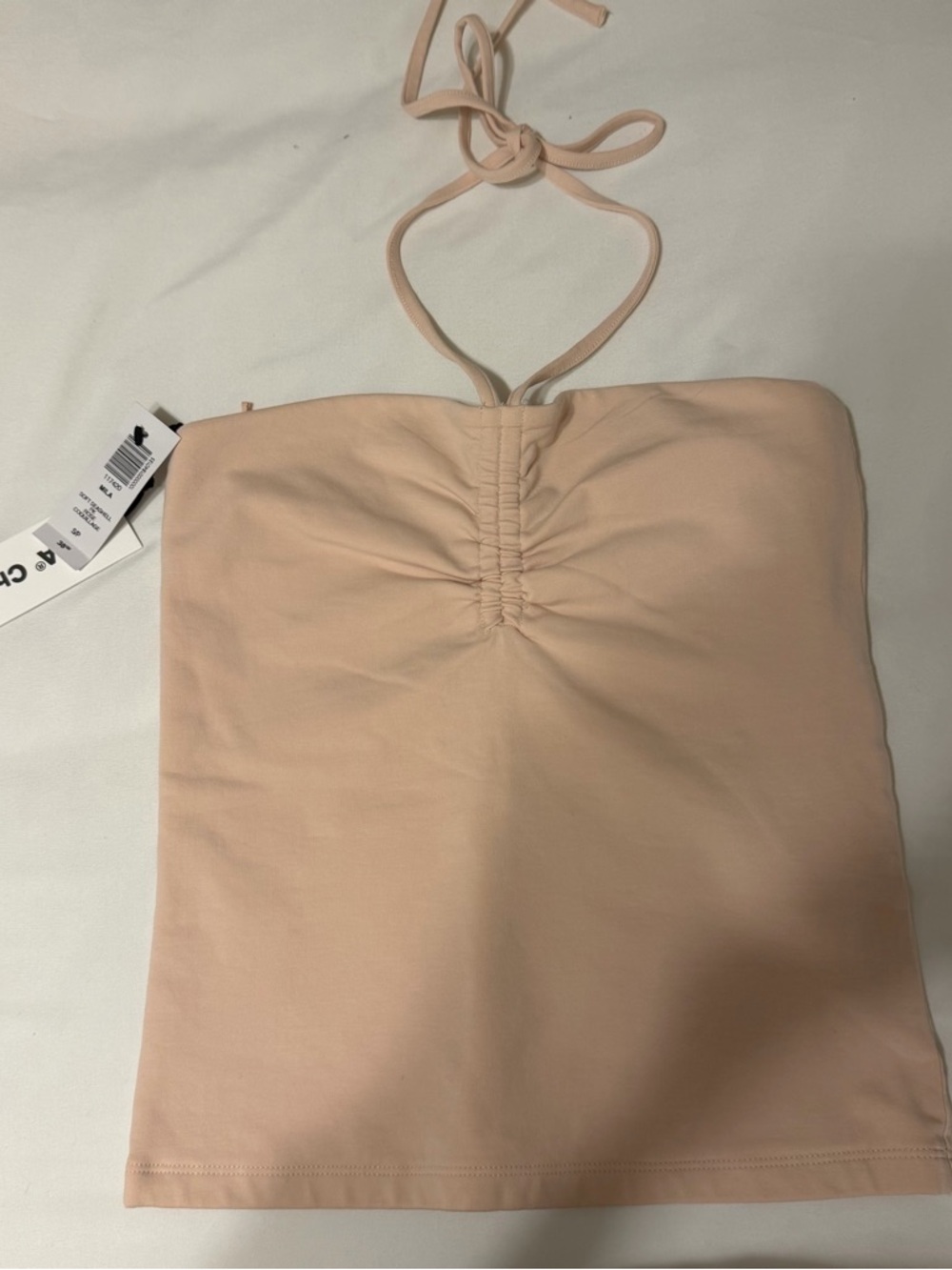 Aritzia Chill Mila Halter Top Soft Seashell Pink NWT - Picture 7 of 7